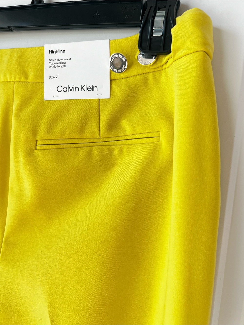 Calvin Klein Bright Yellow Slim Ponte Ankle Pants - Picture 4 of 16